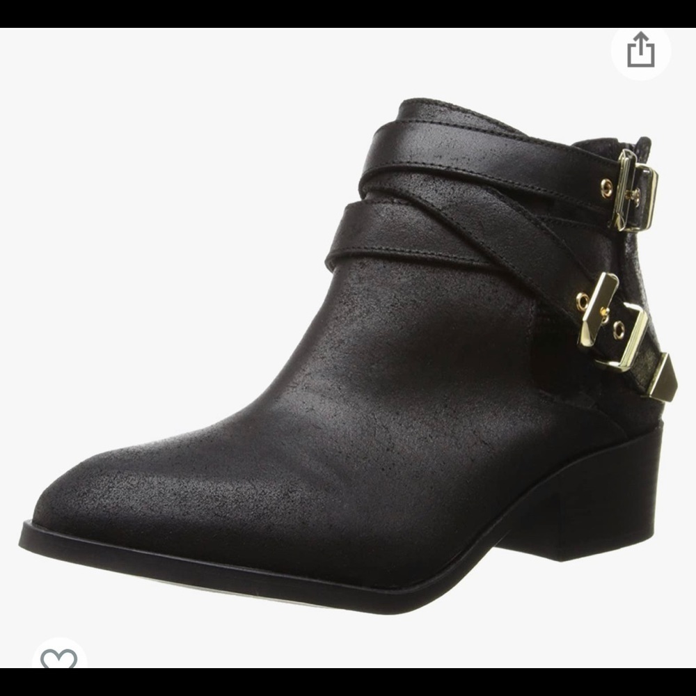 Seychelles Scoundrel Bootie with Gold Buckles Distressed Leather size 7